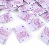 Vystřelovací konfety 60cm peníze 500 EUR
